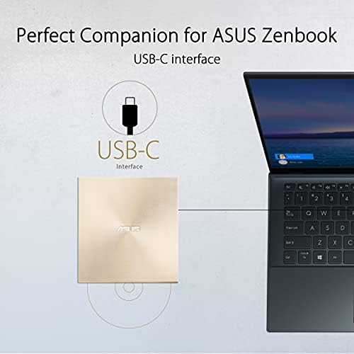 Alternative view of ZenDrive-U8M SDRW-08U8M-U Harici Ultra İnce DVD Yazıcı, M-Disc, USB Type-C, Altın