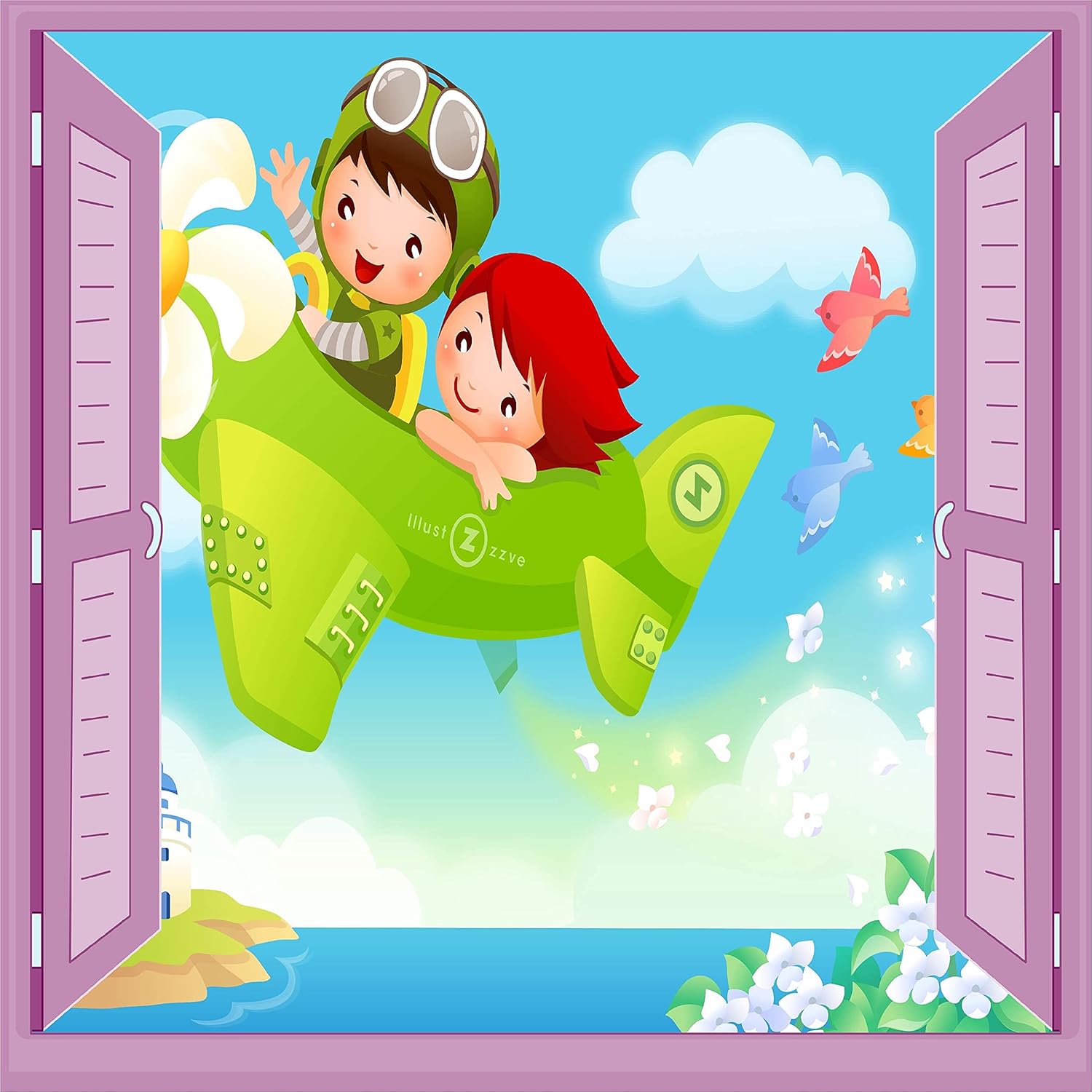 Alternative view of Çocuk Odası Bebek Odası Pencere Poster Duvar Kağıdı Pilot