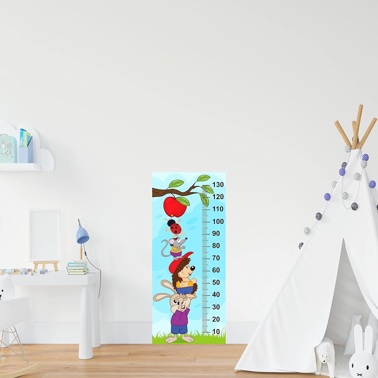 Alternative view of Çocuk Odası Bebek Odası Boy Ölçer Boy Cetveli Hayvanlar Elma