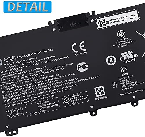 Yedek pil HT03XL HP Pavilion 14-CE 14-CF 15-CS 15-DA HSTNN-DB8R ile uyumlu