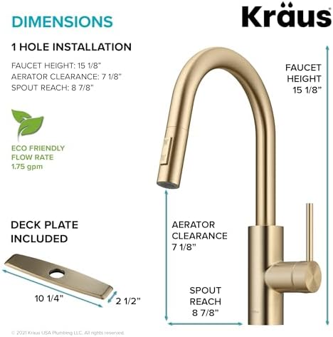 Alternative view of Oletto Aşağı Çekmeli Tek Saplı Mutfak Bataryası QuickDock Üstten Montajlı Kurulum Kurulumu Noktasız Antika Şampanya Bronzu, 38 cm, KPF-2620SFACB
