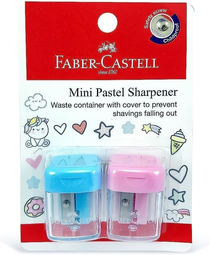 Castell Minibox kalemtıraş 2 parça, blister kartlı, çeşitli renkler, Fcc584601