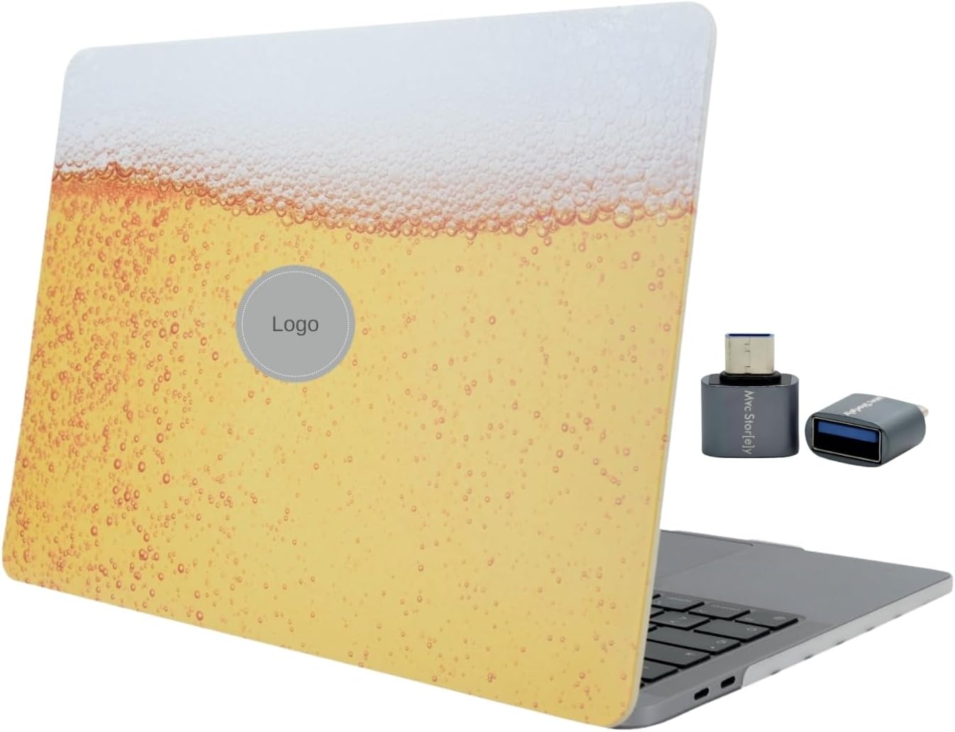 Air M1 Kılıf 13 inç Uyumlu Sert Koruyucu Kapak Lazer UV Baskı TouchID M1 Air A2337 A2179 A1932 Sarı