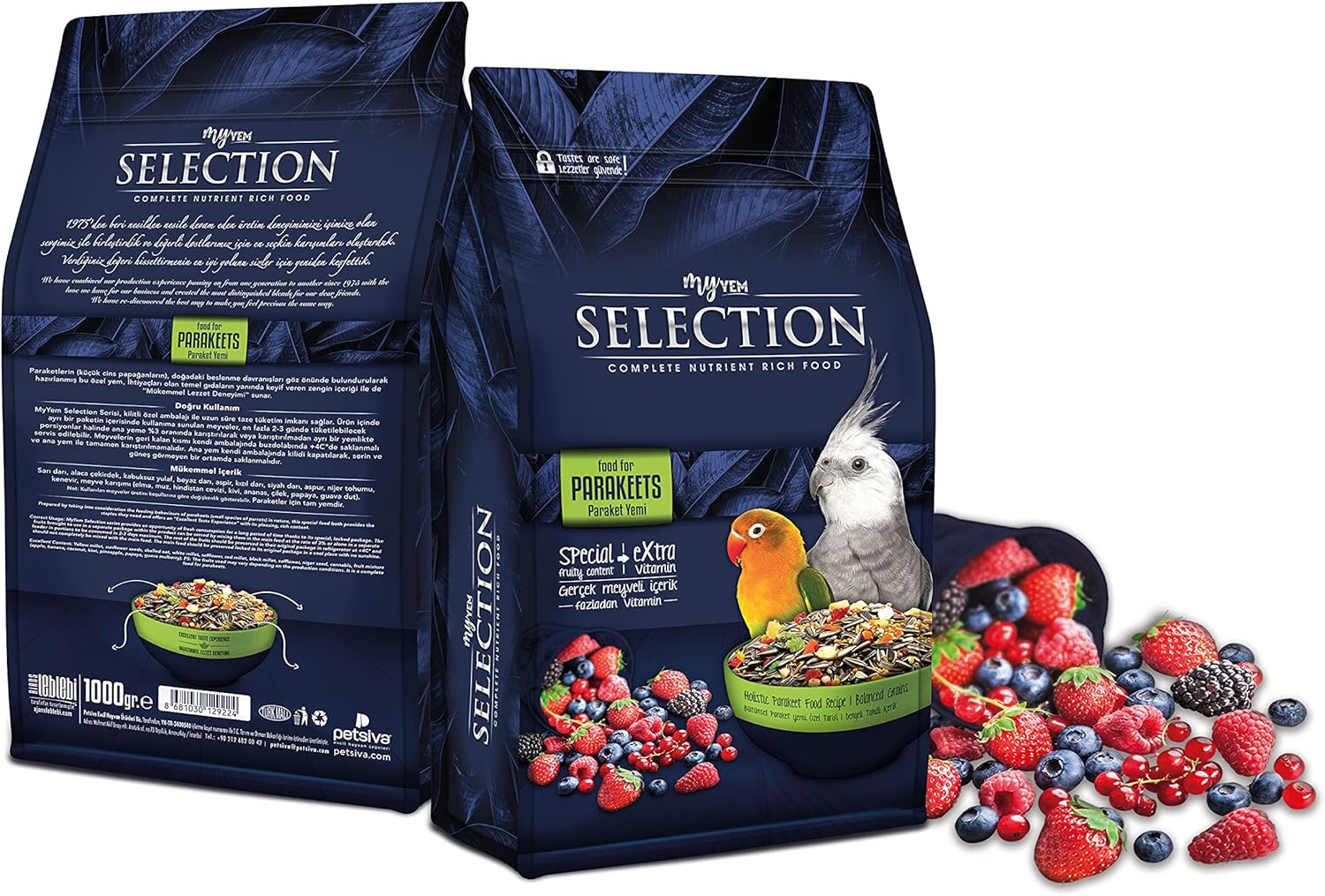 10 çeşit gerçek meyve parçalı paraket yemi 1kg