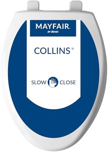 18100SL 000 Collins WC oturağı, yavaş kapanan plastik, asla çözülmez, süper kaymaz tamponlar, ELONGATED, uzun ömürlü masif plastik, beyaz