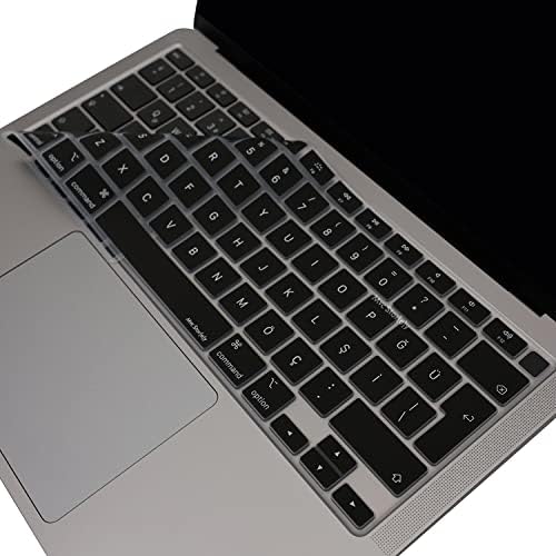 MacBook Air Klavye Koruyucu – 13inç M1 A2337,A2179 Uyumlu • Türkçe Q Düzen • Silikon İnce Kaplama • Toz ve Sıvı Koruması • UK ISO Klavyeyi Türkçeye Çevirme Desteği Siyah