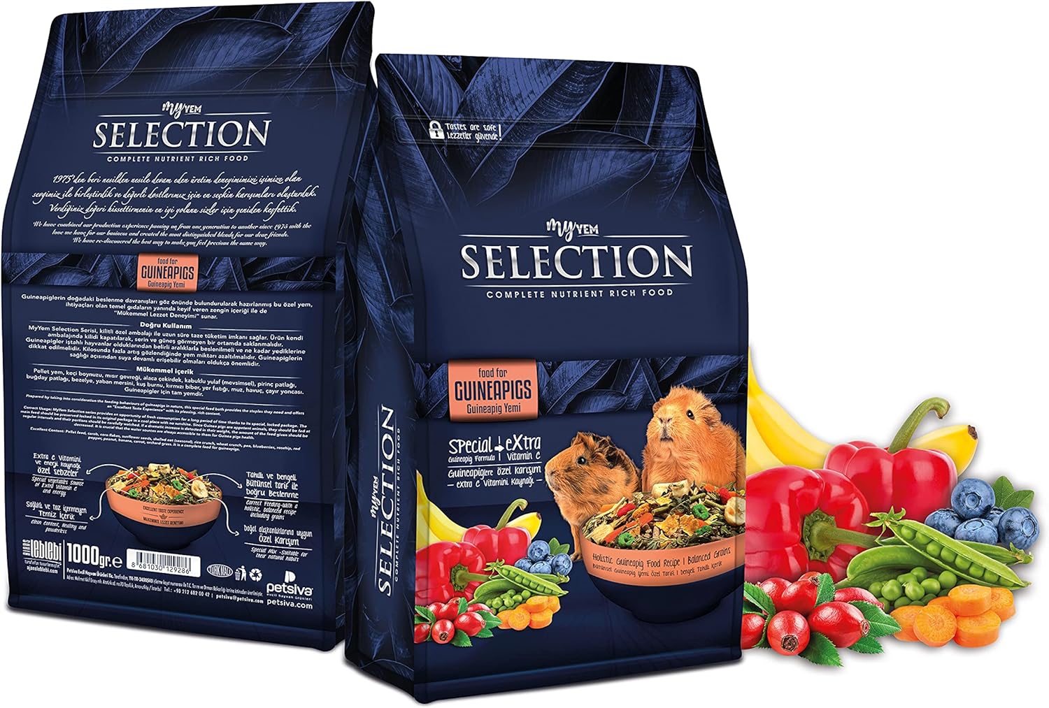 yaban mersini kırmızı biber ve kuşburnu takviyeli guıneapıgs yemi 750gr