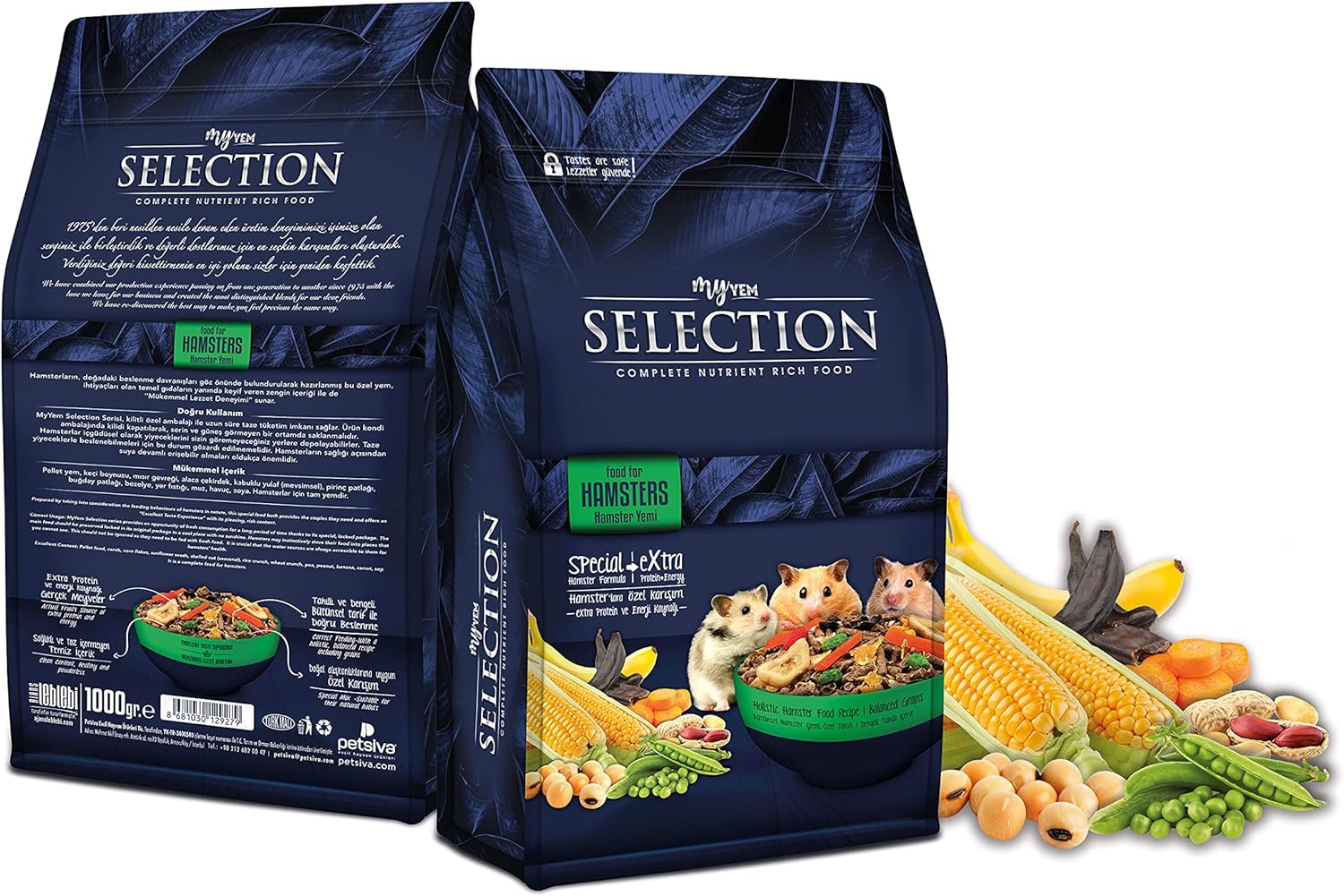 Alternative view of kuru sebze ve meyveli takviyeli hamsters yemi 750gr