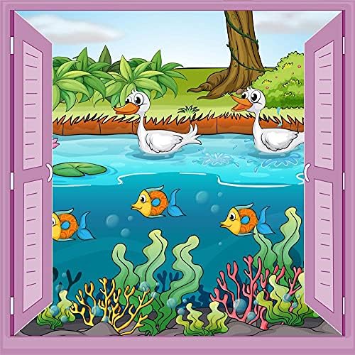 Alternative view of Çocuk Odası Bebek Odası Pencere Poster Duvar Kağıdı Ördek Balık