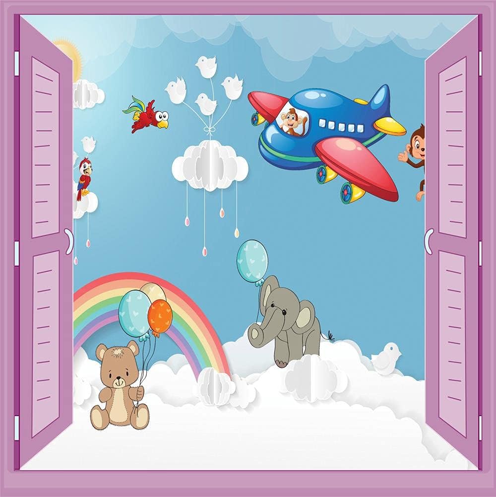 Alternative view of Çocuk Odası Bebek Odası Pencere Poster Duvar Kağıdı Renkli Uçak