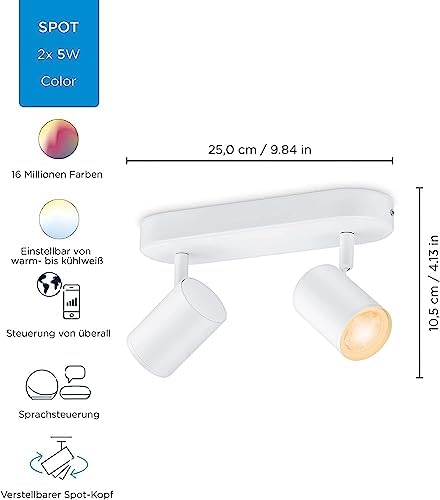 Alternative view of WiZ IMAGEO Spot Tavan Lambası Ayarlanabilir Beyaz & Renk 2x5W Beyaz Tekli Paket