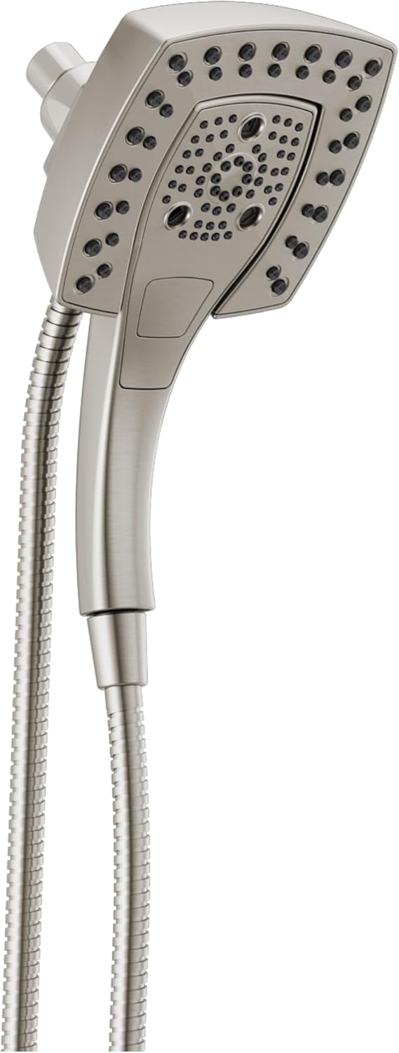Alternative view of 5-Spray In2ition çift duş başlığı, el spreyi, H2Okinetic fırçalanmış nikel duş başlığı, hortum, duş başlıkları, manyetik yerleştirme, Lumicoat paslanmaz 58474-SS-PR25