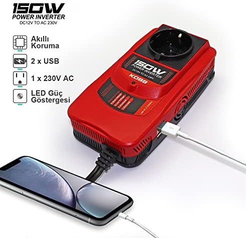 Kobb KBN150 12 V 220 V 150 W Modifiye Sinüs Dönüştürücü İnverter