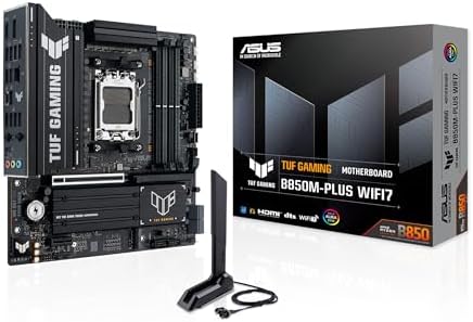 Alternative view of TUF GAMING B850M-PLUS WIFI7 AMD B850 AM5 DDR5 8000 DP HDMI 3x M2 USB3.2 Gen 2x2 WiFi 7 + BT AURA RGB 2.5Gbit LAN mATX 14+2+1 Güç Aşamaları, 1xGen5 M.2, Ready for Advanced AI PC