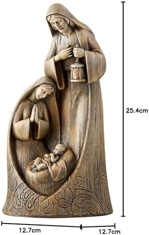 Alternative view of Avalon Galeri Figürleri - Oyma Ahşap Görünümlü Mary ve Jesus Masa Üstü Doğum Heykelcik, 25,8 cm, Kutsal Aile