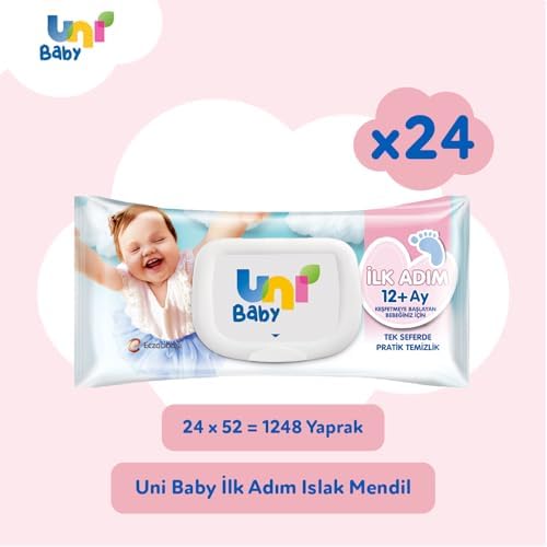 Uni Baby İlk Adım Islak Mendil Beyaz 24x52 1248 Yaprak
