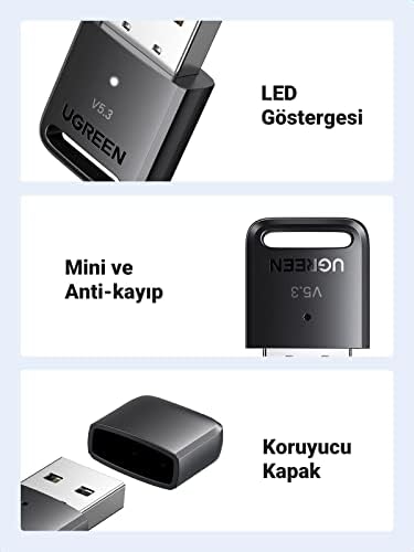 Alternative view of Mini USB Dongle Bluetooth 5.3 Adaptör Siyah