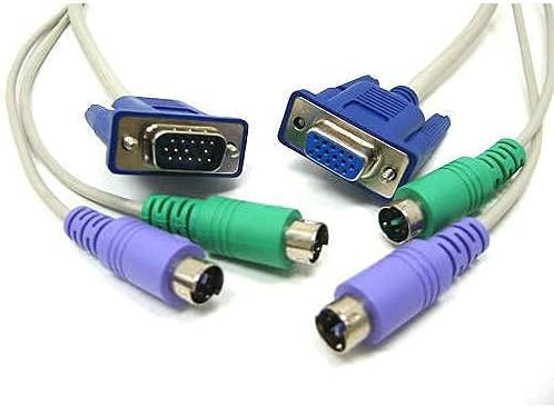 PS2 KVM SWITCH Kablosu Dişi Erkek VGA Erkek PS2