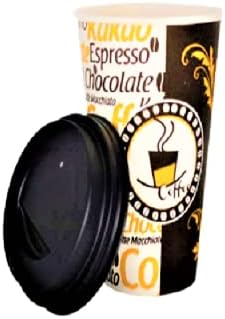 Aygün Excodi Cup - [ CUP ] 12 oz Siyah Kapaklı Karton Bardak - 300 ml - 100 Adet Kaliteli Kahve Bardağı, Sızdırmaz, El Yakmaz - Bej (Americano,, Capuccino)