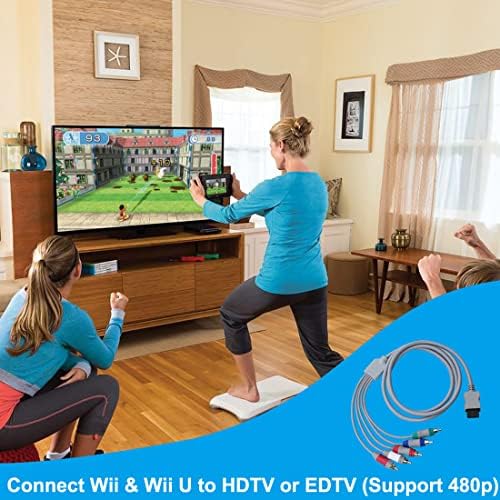 Alternative view of Wii U Multi Out 5RCA 480P HD Ses Video Kablosu 6 Ayaklar için Wii için Bileşen Kablosu