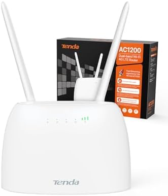 4G07 4G Router 4g Box, 4G+ LTE Çift Bant WiFi Modem (5GHz: 867 Mbps +2.4GHz: 300 Mbps) Herhangi bir Operatör için SIM Kartlı 4GMobil Yönlendirici, 64 Cihaza Kadar Bağlantı