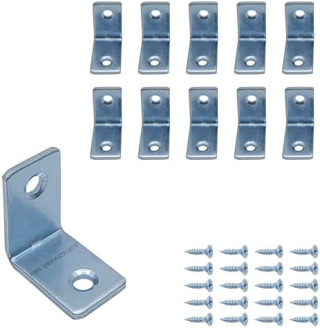 MR.BRACKET 10 ad. L Demir Gönye Köşebent 16x25x25mm - Mobilya Dolap Eşya Duvara Sabitleme Aparatı - Raf Masa Çekmece Kitaplık Köşe Sabitleme Birleştirme Bağlantı Demiri