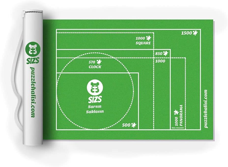 SIZS Puzzle Halısı 1000’lik den 6000'liğe Kadar Farklı Boyutlar | Askılı Çanta | Puzzle'ı Sar Sakla ve Açtığında Kaldığın Yerden Devam Et (1500'lük)