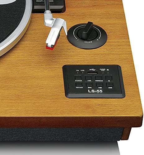 Alternative view of Lenco LS-55 pikap entegre hoparlörlü - Bluetooth alıcısı - MP3'ten doğrudan kodlama - 2 x 5 Watt RMS - USB girişi - AUX - kahverengi