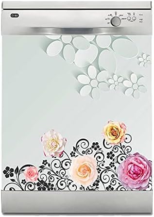Bulaşık Makinesi Kaplama Beyaz Eşya Kaplama 3D Flowers