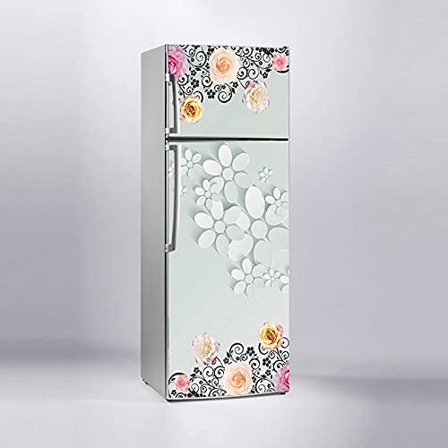 Buzdolabı Kaplama Dolap Kaplama Etiketi 3D Flowers