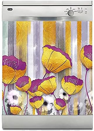 Bulaşık Makinesi Kaplama Beyaz Eşya Kaplama 3D Flowers