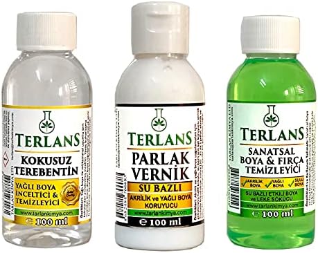 Alternative view of Yağlı Boya Seti Yardımcı Malzemeler 3x100 ml Terebentin - Vernik - Boya Temizleyici