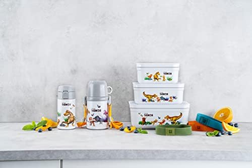 Isoleerfles Met Beker in Draagriem - 380 ml - Dino Marka