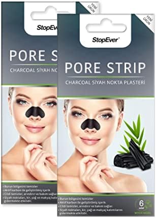 StopEver Charcoal Pore Strip Kömürlü Siyah Nokta Plasteri (2 x 6 Adet)