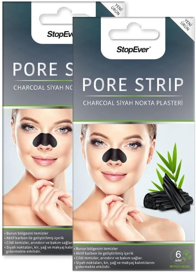 Alternative view of StopEver Charcoal Pore Strip Kömürlü Siyah Nokta Plasteri (2 x 6 Adet)