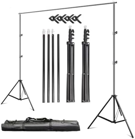 200 * 200 cm / 78 * 78 inç Alüminyum Alaşım Ayarlanabilir Fotoğraf Stüdyosu Arkaplan Backdrop Standı Destek sistemi Kiti Ağır Fotoğraf Video Crossbar Kiti ile Ev Stüdyo Fotoğrafçılığı Kayıt için 6