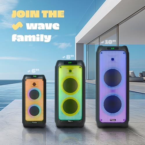 Alternative view of WAVE8 8 inç (20,3 cm) Çift Woofer’lı Hoparlör, 600W, Bluetooth, USB/microSD, WAVE LED Efekti, TWS Kablosuz Bağlantı, Siyah
