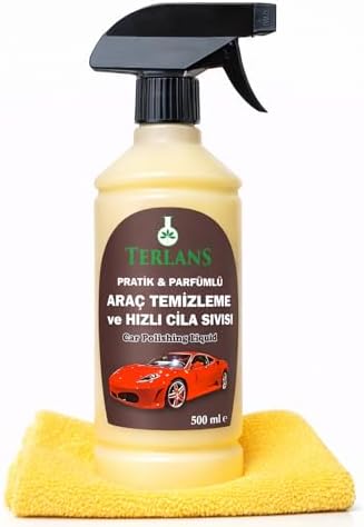 Alternative view of Araç Temizleyici & Parlatıcı Hızlı Cila 500 ml Sprey + Mikrofiber Bez | Boyalı Yüzey, Plastik Aksam Temizleme | Parfümlü Detailer, İz Bırakmaz Parlaklık