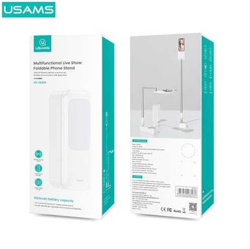 US-ZB209 Online Ders ve Yayın için Ledli,Monopodlu,Kumandalı,Şarjlı Taşınabilir Telefon Standı