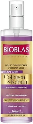 Alternative view of Bioblas Kolajen & Keratin Sıvı Saç Kremi – Durulanmayan, Onarıcı & Dolgunlaştırıcı Etki, Bitkisel Kompleks B19, 200 ml