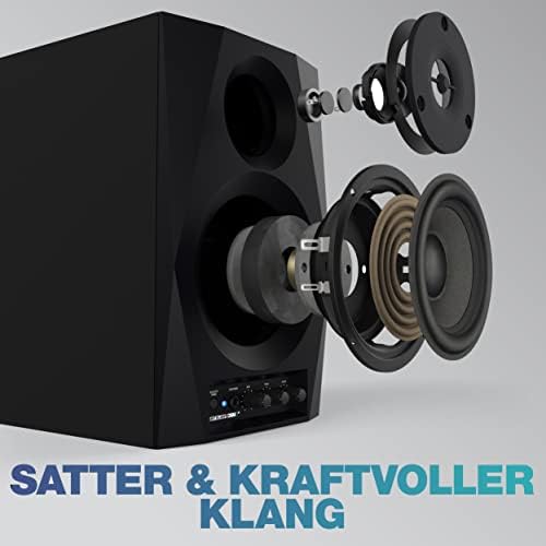 Reloop DSM-3 BT | Çift | 3 inç 2x 20W 2-Yollu Bluetooth Özellikli Aktif Stüdyo Referans & DJ Monitörü | Hoparlörü
