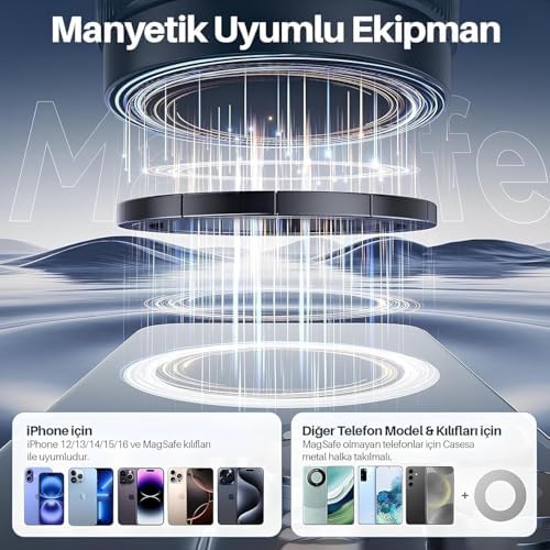 Alternative view of X68 Mıknatıslı Vakumlu Araç Içi Telefon Tutucu Manyetik 360° Dönen Taşınabilir Çok Amaçlı Araba Tutacağı
