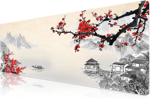 Pro - 10 Farklı Model Dikişli Kenar 90x40 cm Oyuncu Gaming Mouse Pad (Cherry, 90x40 cm)