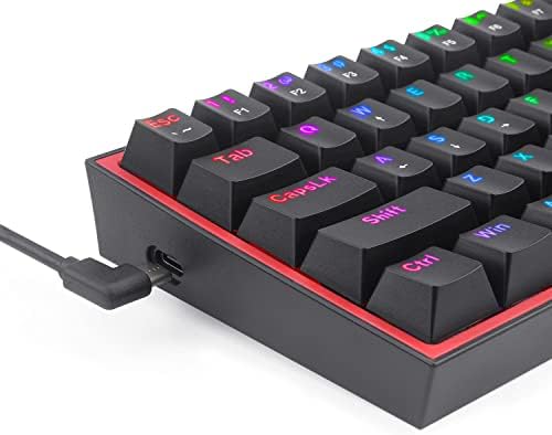 Redragon K617-RGB 16,8 Milyon RGB Aydınlatma, Red Switch Fizz%60 Q Türkçe Kablolu Mekanik Oyuncu Klavyesi Siyah