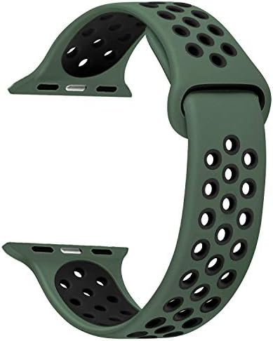 Alternative view of Series 7 45mm için Kordon Sport Kayış Yeşil Siyah [ Series 7 45mm ile Uyumlu Kordon - Yeşil Siyah]