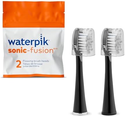 Alternative view of Waterpik Sonic-Fusion Diş Fırçası SFFB-2EB için Kapaklı Tam Boy Yedek Fırça Başlıkları 2 Adet Siyah