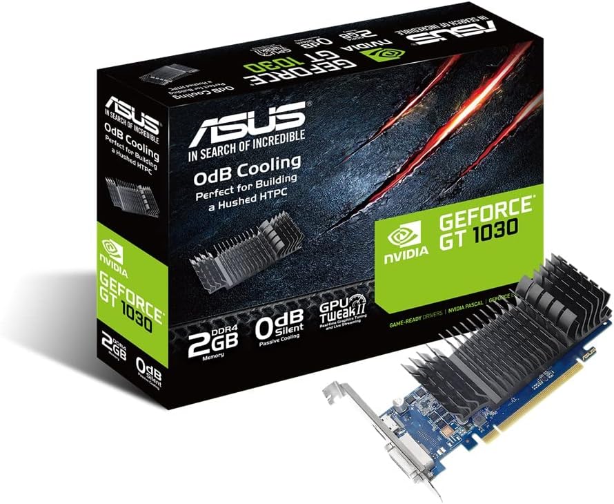 Alternative view of Asus Geforce Gt1030-Sl-2Gd4-Brk 2Gb Gddr4 64 Bit 1417 Mhz Oc 1 x DVI 1 x HDMI Ekran Kartı