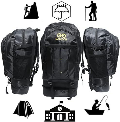 Baggor 90 Litre Körüklü + Su Geçirmez Çok Gözlü Laptop Bölmeli Destek Kemerli Erkek Bayan Okul-Kampçı-Seyahat-Dağcı--Trekking Sırt Çantası