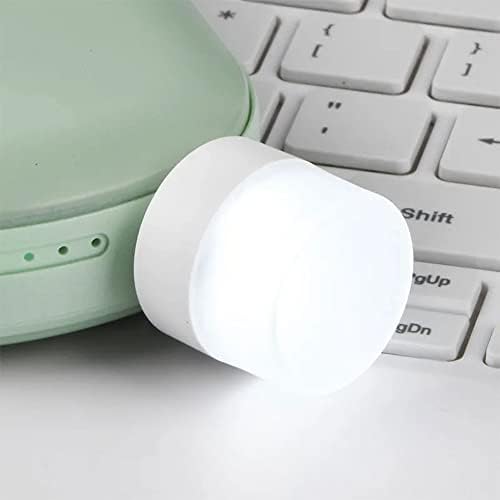 Linwnil Gece USB Işıkları, Mini LED Ampul, Takılabilir, Beyaz, Kompakt, Yatak Odası, Banyo, Çocuk Odası, Koridor, Mutfak Araba için USB Atmosfer Işığı (4 Beyaz Işık)