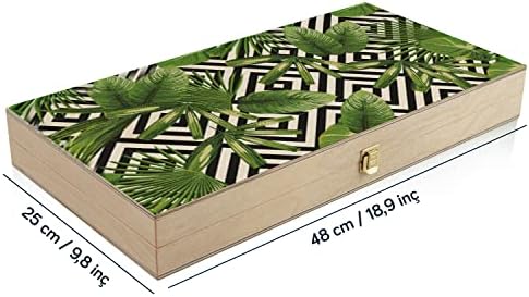 Yeşil Yapraklar Minimal El Yapımı Modern Tavla Seti